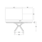 Utdragbart bord i polerad Calacatta Black Ceramic Starlit - Balia Viadurini