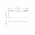 Utdragbart bord i ekfaner med Nico glasben Viadurini