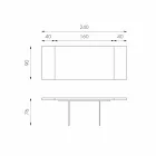 Utdragbart bord i ekfaner med Nico glasben Viadurini
