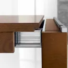 Utdragbart bord i askträ med sidoband i ask - Ketla Viadurini