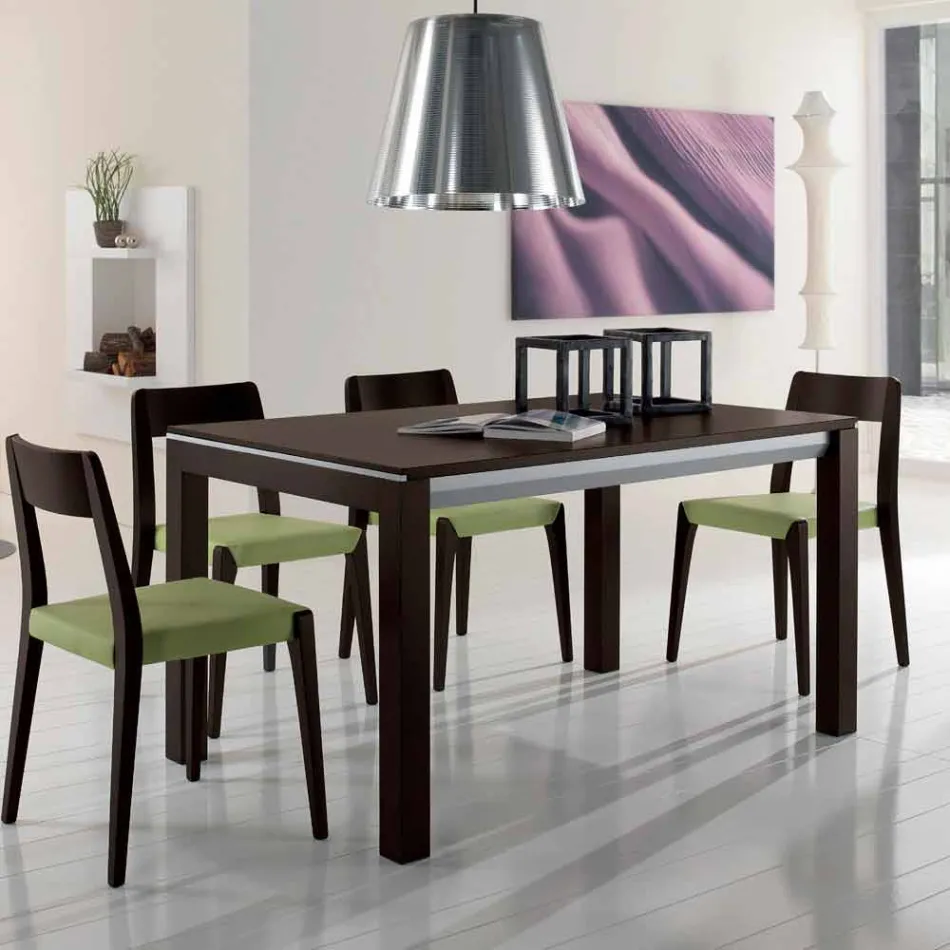 Förlängningsbart bord i askträ med sidoband målade grått - Ketla Viadurini