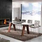 Utöka bord i massivt trä och härdat glas Chad Viadurini