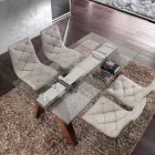 Utöka bord i massivt trä och härdat glas Chad Viadurini