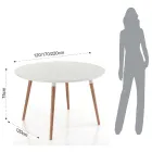 Utdragbar bord i trä, matt vit Ian golv Viadurini