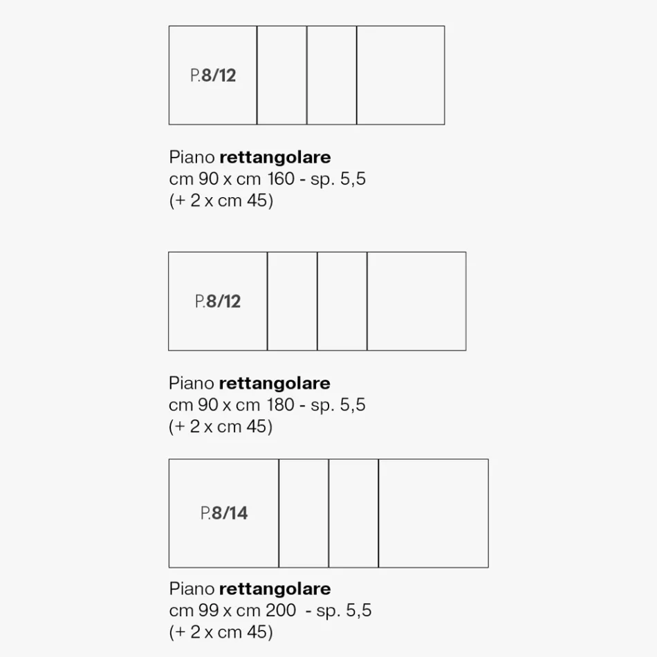 Utdragbart melaminbord i 2 olika ytbehandlingar tillverkat i Italien - Tecna Viadurini