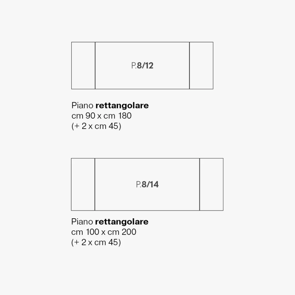 Utdragbart glaskeramiskt bord med 3 olika ytbehandlingar tillverkat i Italien - Tecna Viadurini