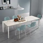 Utdragbart bord i glaskeramik och metallfot i olika utföranden - Ariel Viadurini