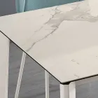 Utdragbart bord i glaskeramik och metallfot i olika utföranden - Ariel Viadurini