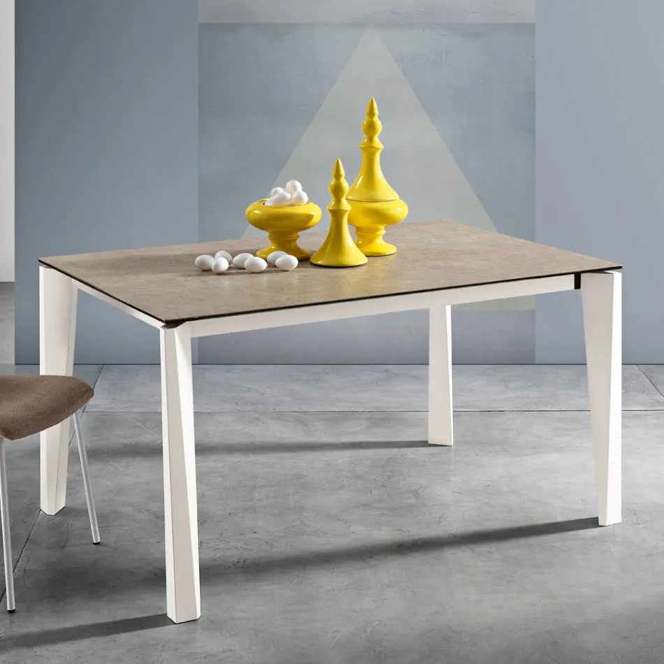 Utdragbart glaskeramiskt bord Fokos Terra Finish Made in Italy - Ariel Viadurini