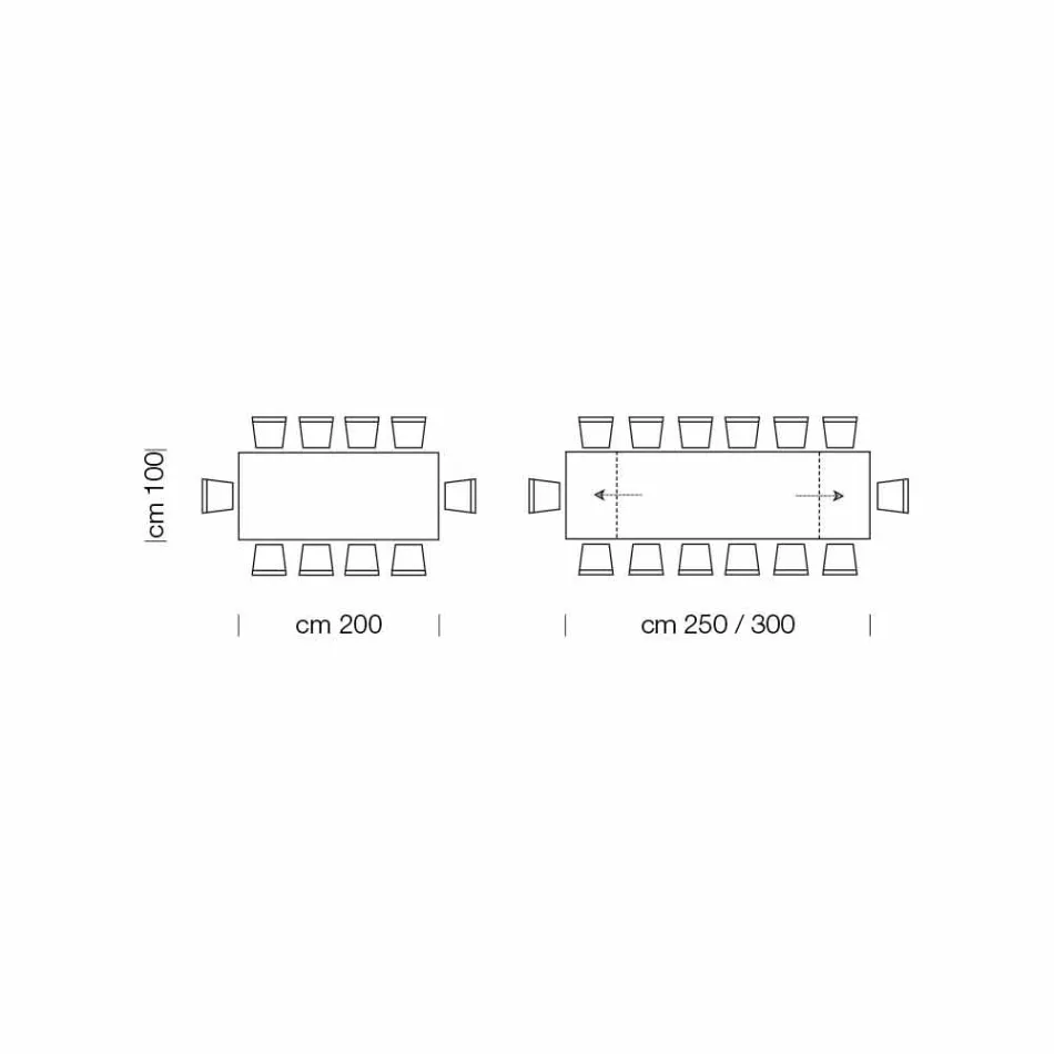 Modernt utdragbart 14-sits bord med laminatskiva Tillverkat i Italien - Ezzellino Viadurini