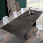 Modernt utdragbart bord med stengods topp tillverkad i Italien, Erve Viadurini