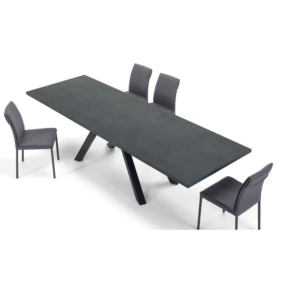 Modernt utdragbart bord med laminerad träskiva tillverkad i Italien – Settimmio Viadurini