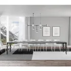 Modernt utdragbart bord i melaminträ och järn underskiva - Marella Viadurini