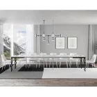 Modernt utdragbart bord i melaminträ och underskiva av järn - Marella Viadurini