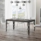 Modernt utdragbart bord i melaminträ och underskiva av järn - Marella Viadurini