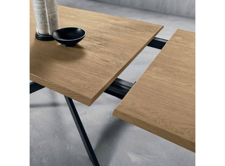 Modernt utdragbart bord i ek, tillverkat i Italien - Oncino Viadurini
