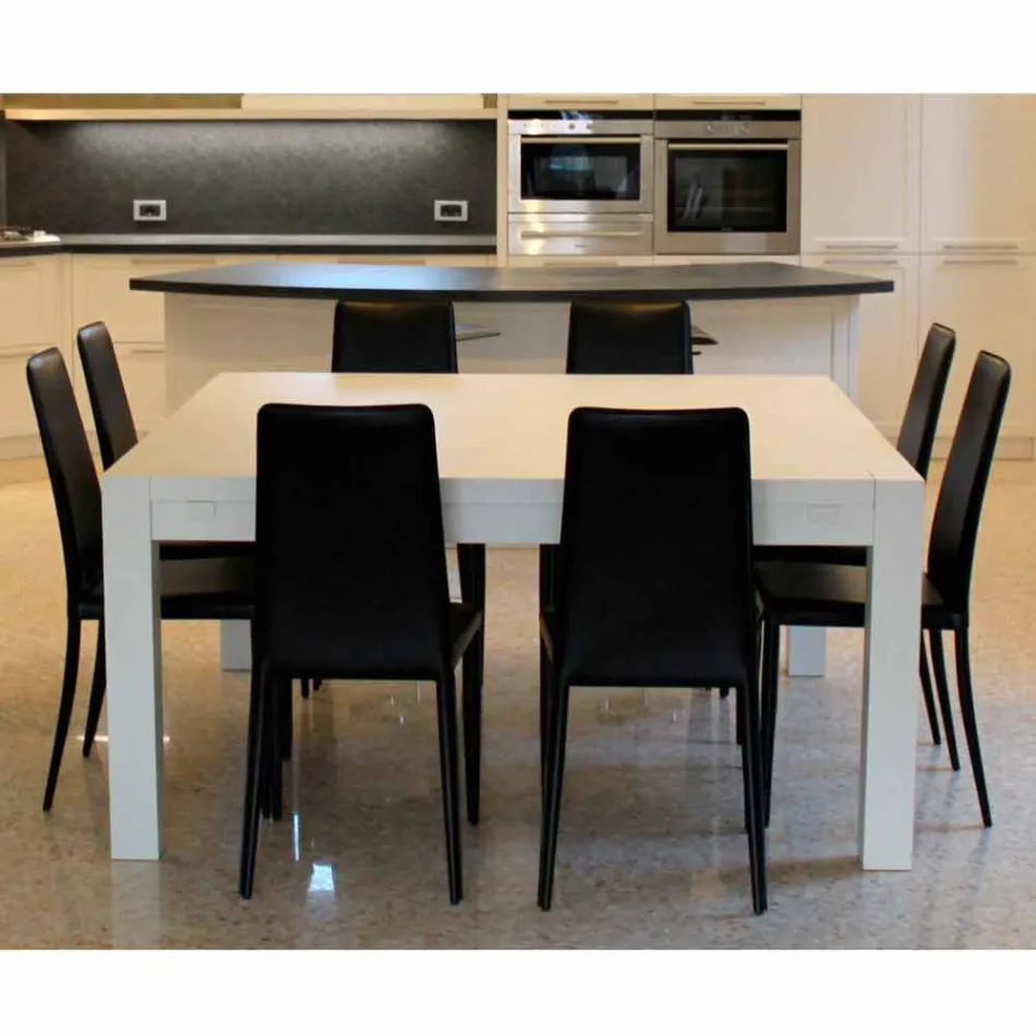 Modernt förlängningsbord i massivt ekträ, 160x160cm, Jacob Viadurini