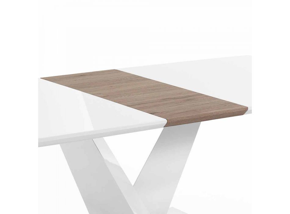 Modernt utdragbart bord i MDF och Chrome Steel, Sannio Viadurini