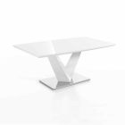 Modernt utdragbart bord i MDF och Chrome Steel, Sannio Viadurini