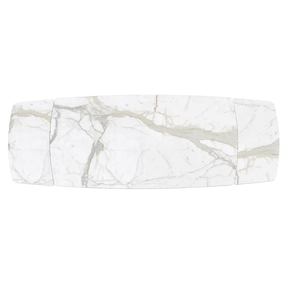 Utdragbart bord tillverkat med keramikskiva och järnbas - Incrocio Viadurini