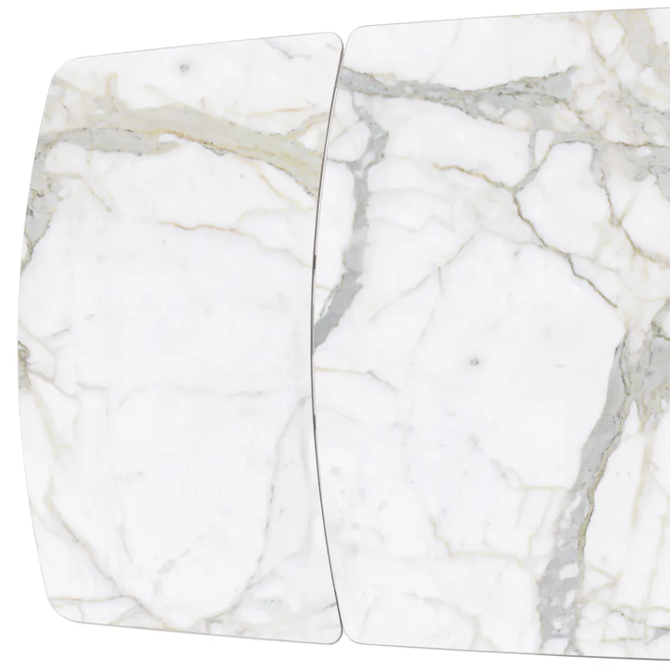 Utdragbart bord tillverkat med keramikskiva och järnbas - Incrocio Viadurini