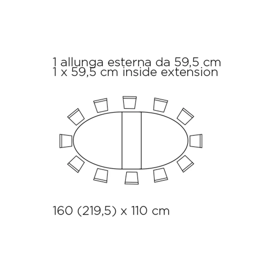 Utdragbart runt vardagsrumsbord i laminat Made in Italy - Dollars Viadurini