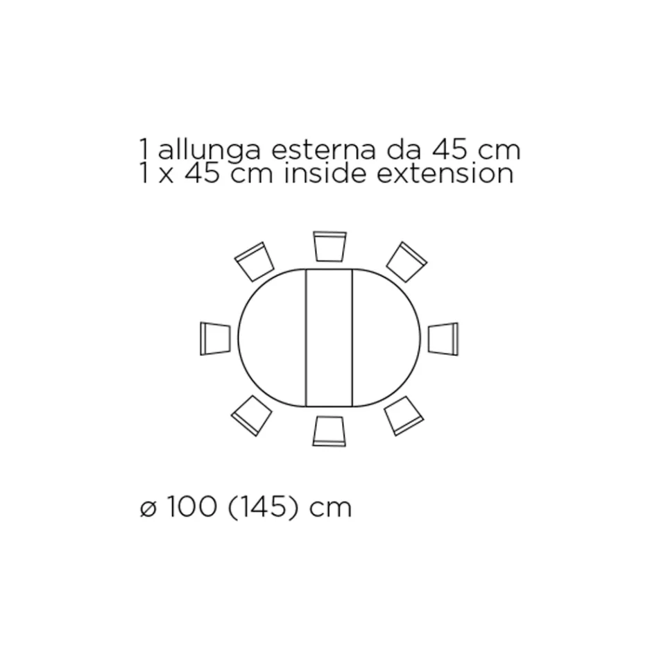 Utdragbart runt vardagsrumsbord i laminat Made in Italy - Dollars Viadurini