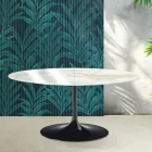 Saarinen Tulip utdragbart bord H 74 cm i Florim Calacatta guldblank keramik - Scharlakansröd Viadurini