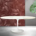 Saarinen Tulip utdragbart bord H 74 cm i Florim Calacatta guld matt keramik - scharlakansröd Viadurini