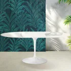 Saarinen Tulip utdragbart bord H 74 cm i glansig Statuario Florim keramik - Scharlakansröd Viadurini