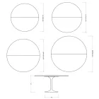 Saarinen Tulip utdragbart bord H 74 cm i glansig Statuario Florim keramik - Scharlakansröd Viadurini