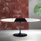 Saarinen Tulip utdragbart bord H 74 cm i Florim Statuario matt keramik - Scharlakansröd Viadurini