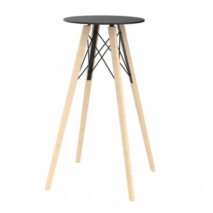 Round Design High Bar Table i Wood and Hpl, 4 Pieces - Faz Wood av Vondom Viadurini