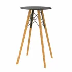 Round Design High Bar Table i Wood and Hpl, 4 Pieces - Faz Wood av Vondom Viadurini