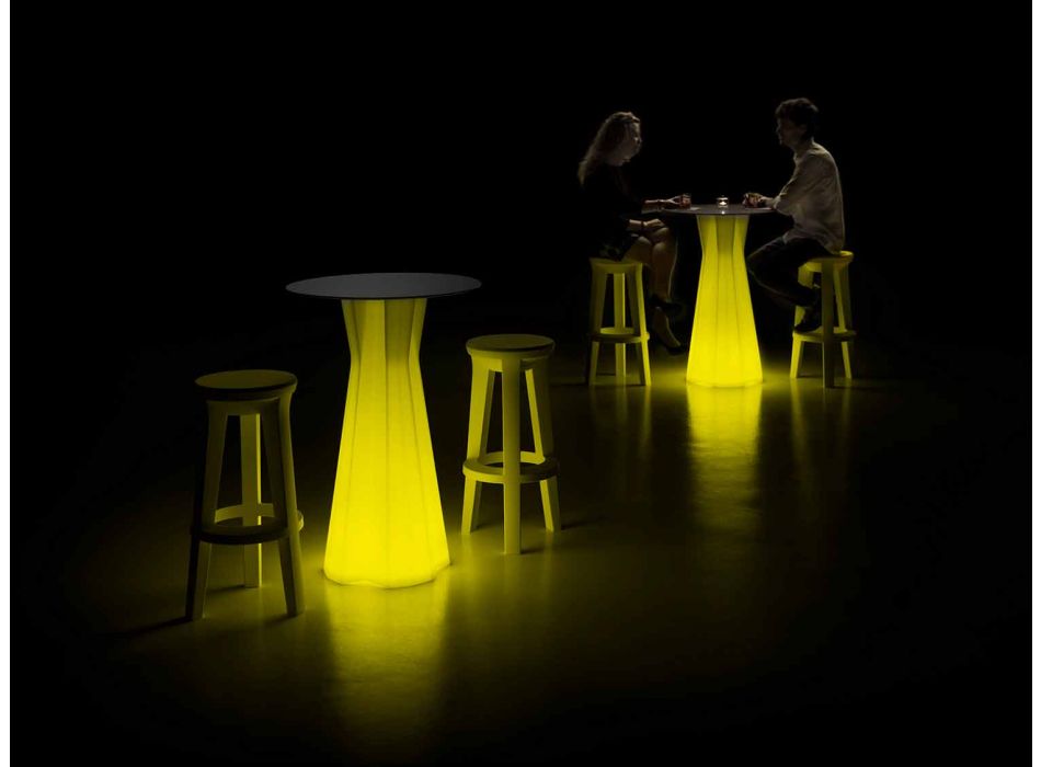 Utomhus högt bord med lysande bas och Hpl-topp Tillverkad i Italien - Tinuccia Viadurini