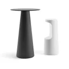 Utomhus högt bord med rund skiva i HPL Tillverkat i Italien - Forlina Viadurini