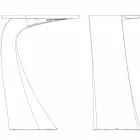 Design högt utomhusbord H 100 cm, i polyeten, Wing Vondom Viadurini