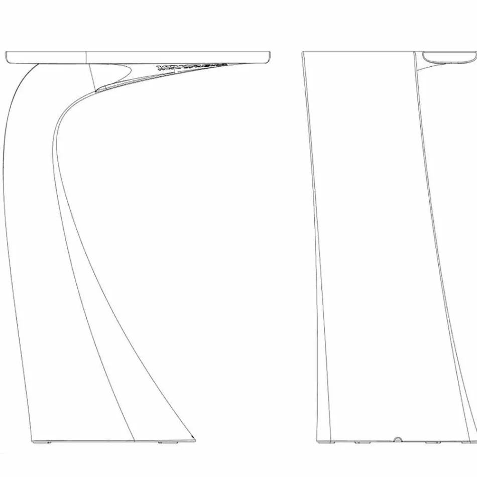 Design högt utomhusbord H 100 cm, i polyeten, Wing Vondom Viadurini