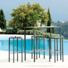 Trädgård högt bord i galvaniserat stål Tillverkat i Italien - Vesna Viadurini