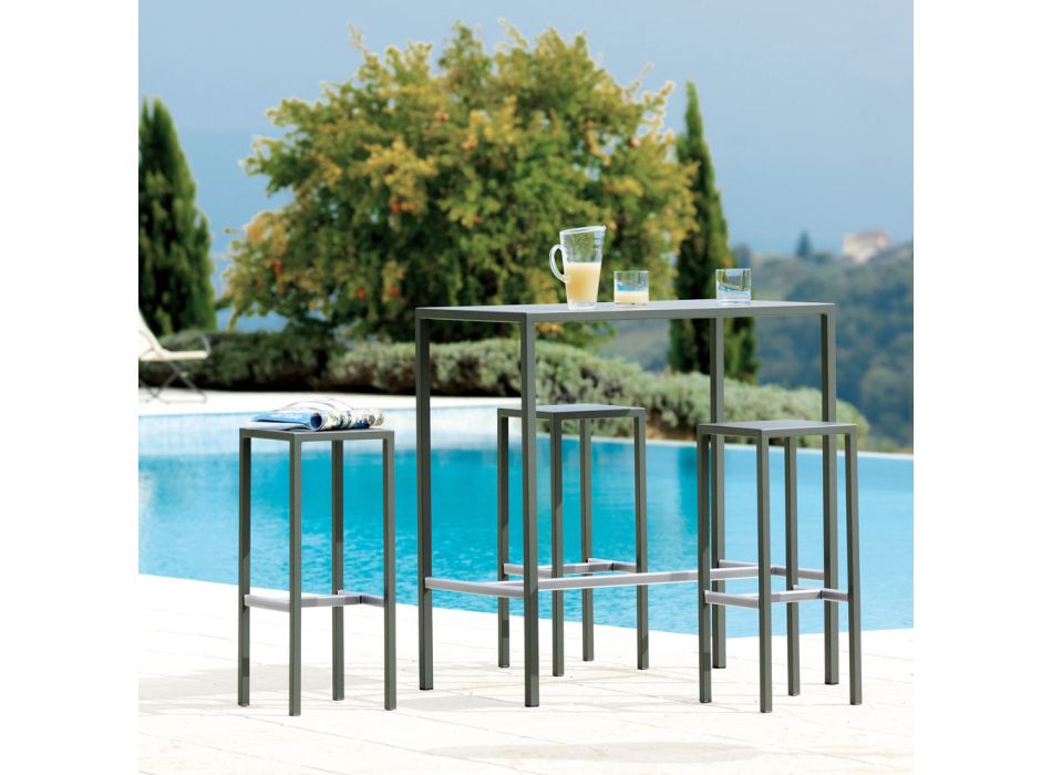 Trädgård högt bord i galvaniserat stål Tillverkat i Italien - Vesna Viadurini