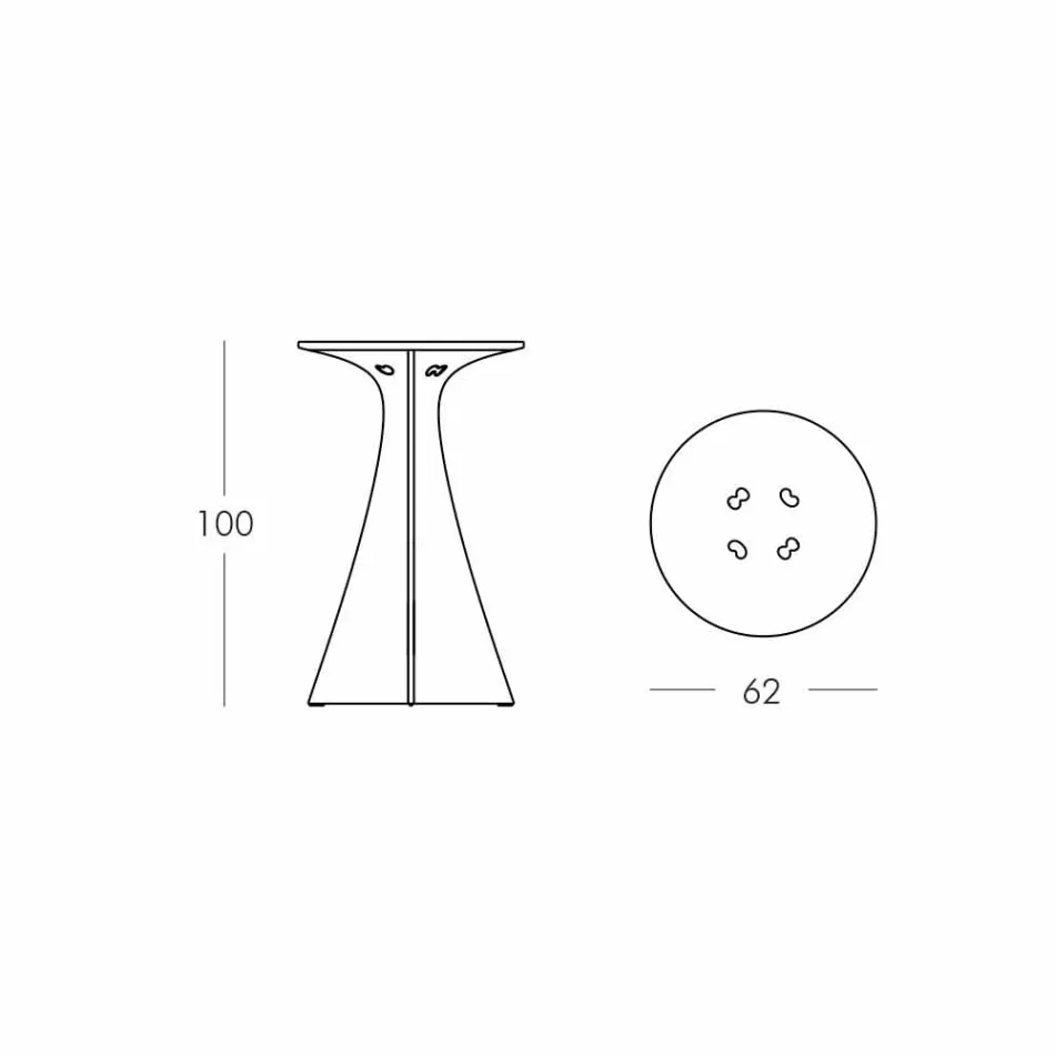 Modern design högbord, i polyeten - Jet Next av Slide Viadurini