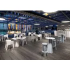 Högt polyetenbord med rund Hpl-topp Tillverkad i Italien - Tinuccia Viadurini