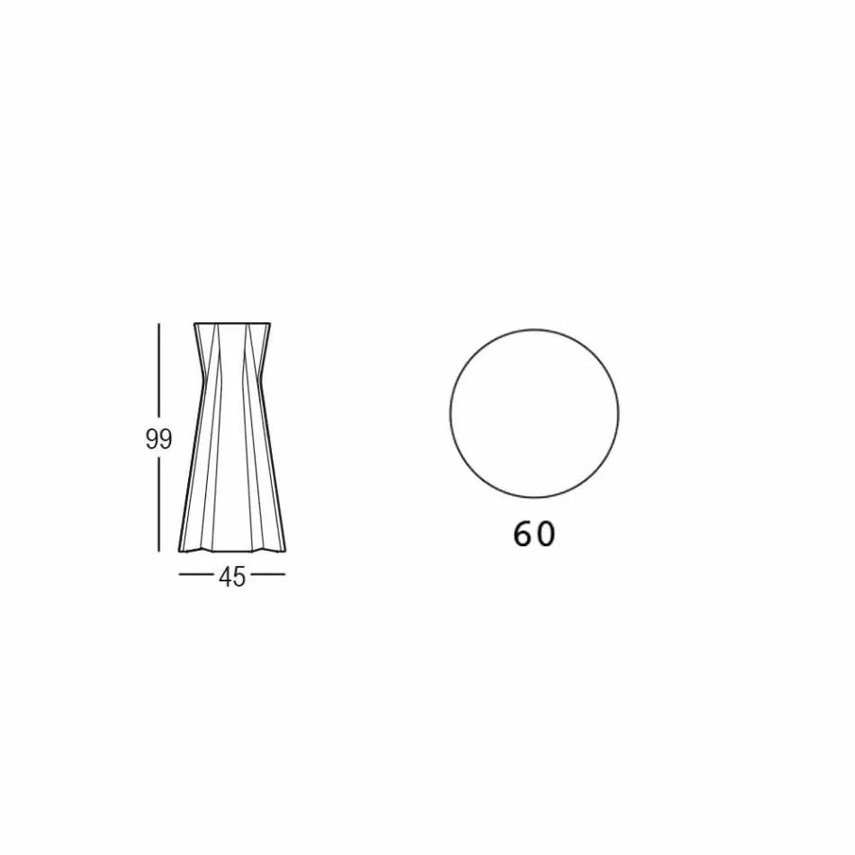 Högt polyetenbord med rund Hpl-topp Tillverkad i Italien - Tinuccia Viadurini