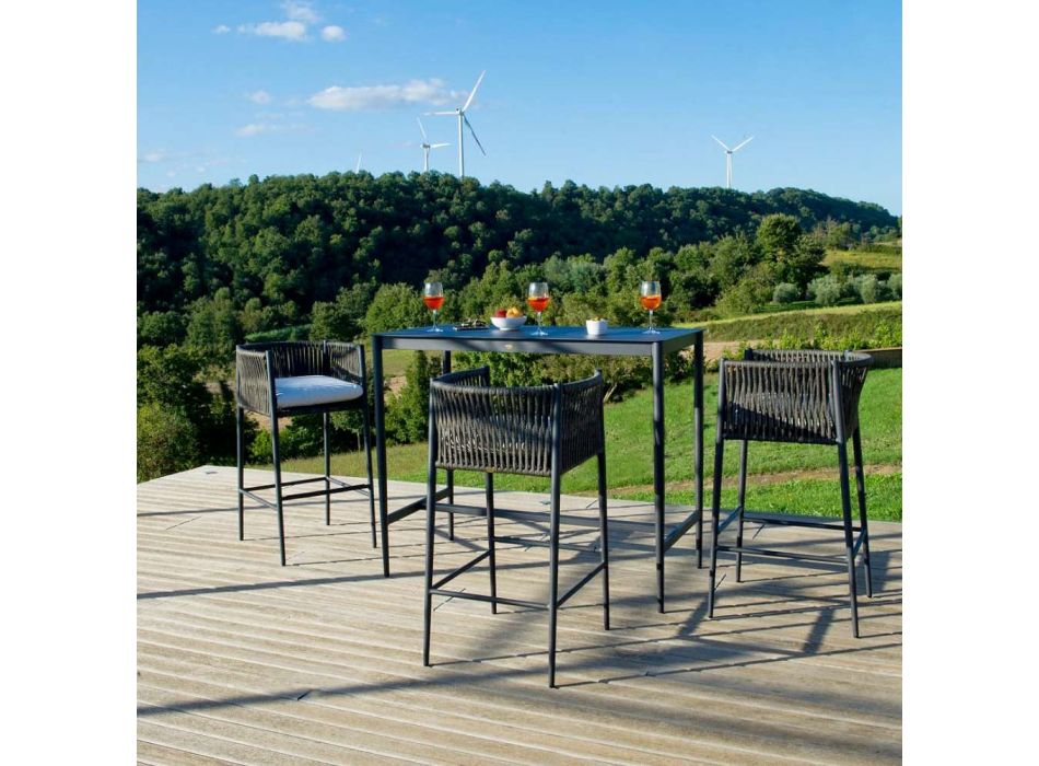 Aluminium utomhus rektangulärt högt bord Tillverkat i Italien - Nymeria Viadurini