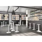 Högt runt bord i polyeten med HPL-skiva Tillverkat i Italien - Pito Viadurini