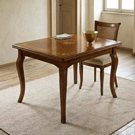 Klassiskt 200 cm utdragbart bord i Bassano-trä Tillverkat i Italien - Ambra Viadurini