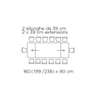 Bord med integrerade förlängningar och underrede av minkstål Tillverkat i Italien - Dalmatisk Viadurini
