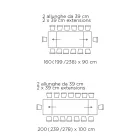 Bord med integrerade förlängningar i keramik och stål Tillverkat i Italien - Dalmata Viadurini