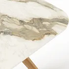 Bord med träunderrede och keramikskiva Calacatta Hermitage - Infinity Viadurini