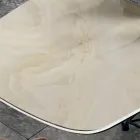 Bord med tunnformad keramikskiva och stålunderrede Tillverkat i Italien - Ezzellino Viadurini